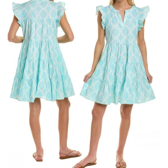 Roller Rabbit Tezza Pippa Dress Full Skirt Beach Inspired Cotton Poplin sz M - Picture 5 of 12